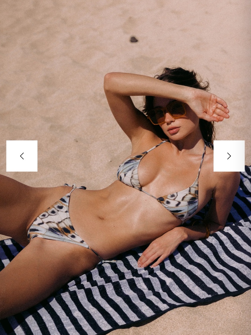 Never Worn Gaudir Triangle Bikini Set in Neutral Butterfly Print - Women Swim